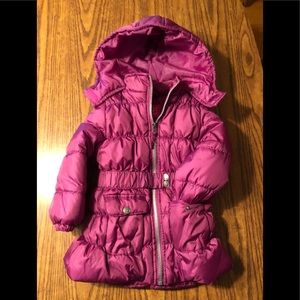Maroon Puffy Jacket with Belt and Hood Super Warm